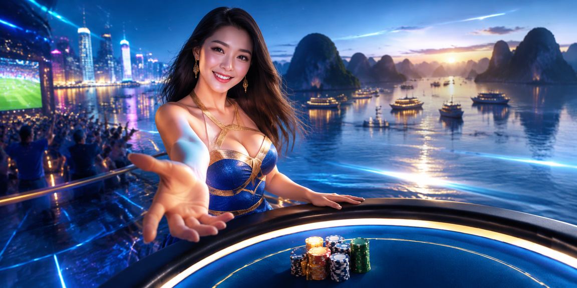 Trò chơi Baccarat với ánh đèn neon tại vịnh Hạ Long tươi đẹp